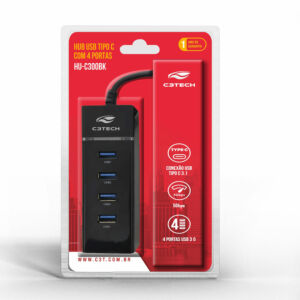 HUB USB 3.0 4 PORTAS USB-USBC HU-C300BK C3T