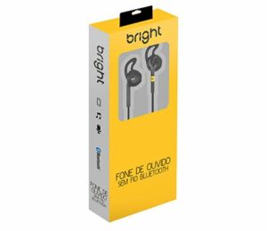 FONE DE OUVIDO PRETO BLUETOOTH BRIGHT