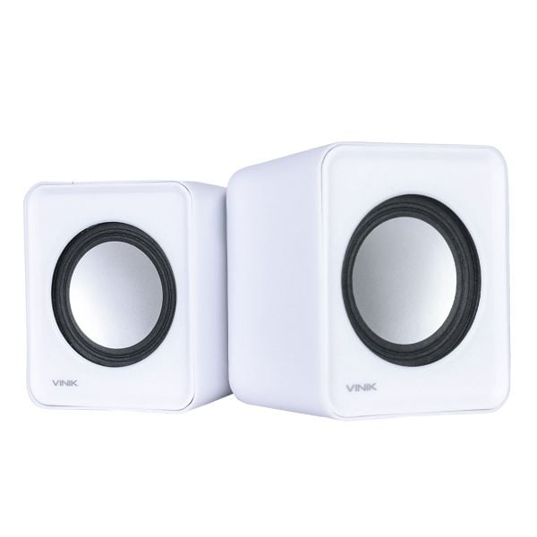 CAIXA DE SOM 2.0 USB 5V 2X 1W COM CONTROLADOR DE VOLUME BRANCA - VS-01B