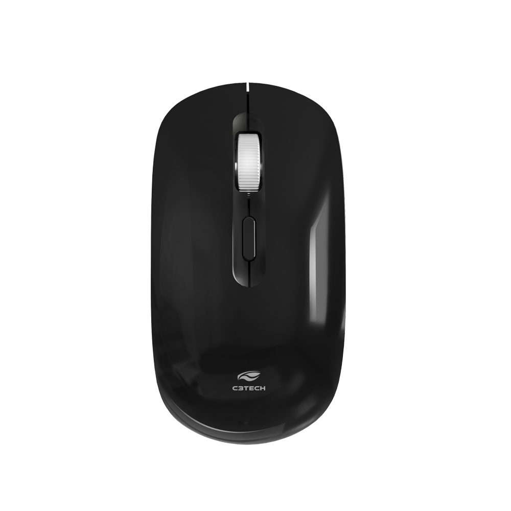 MOUSE S/FIO RECARREGAVEL M-W80BK PRETO C3T