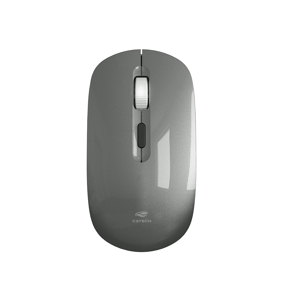 MOUSE S/FIO RECARREGAVEL M-W80GY CINZA C3T