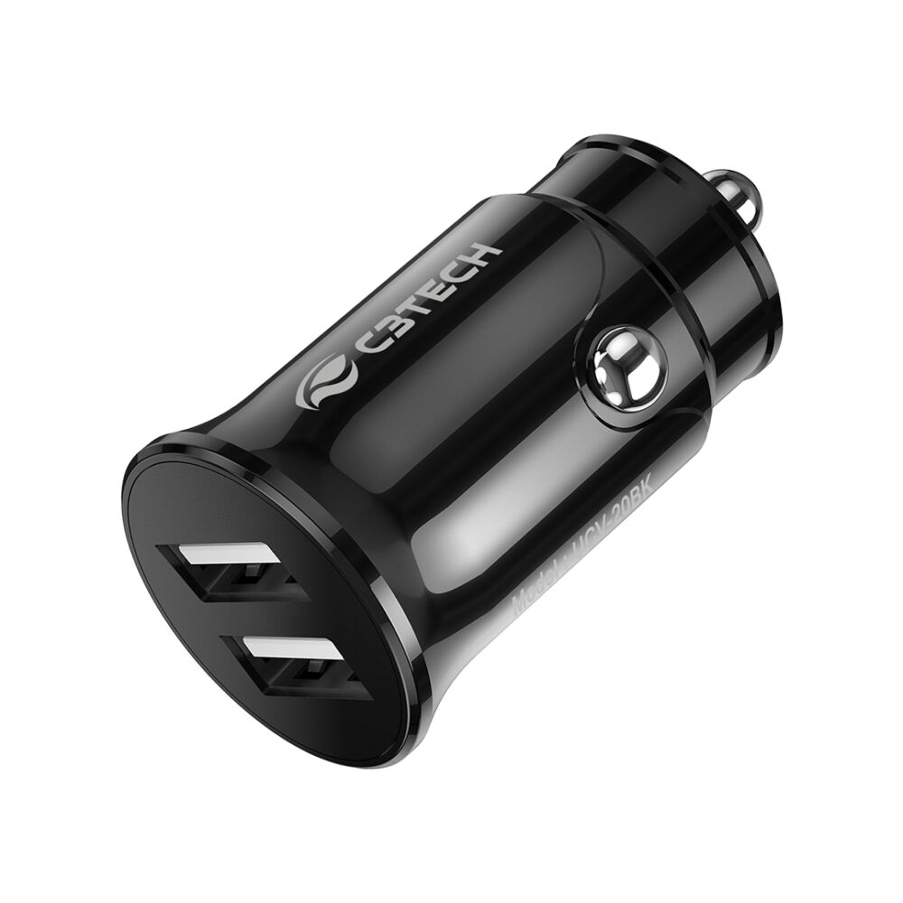 CARREG VEIC C/2 USB UCV-20BK C3TECH