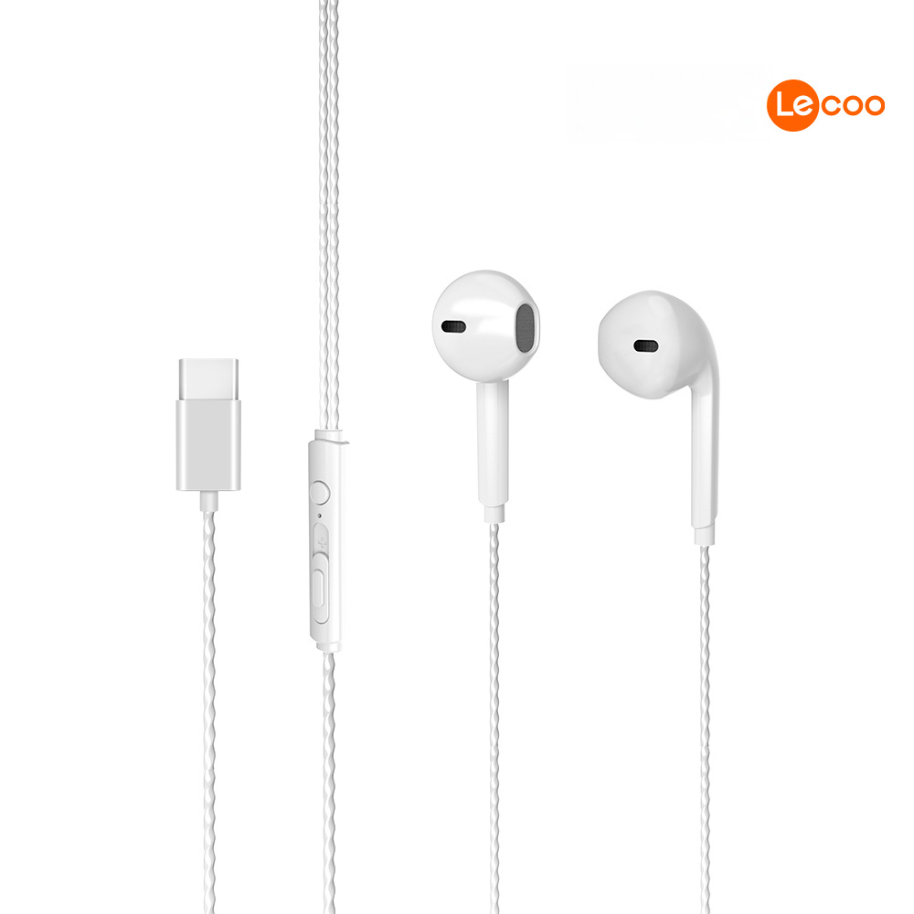 FONE DE OUVIDO INTRA EH104 USB-C BRANCO LECOO