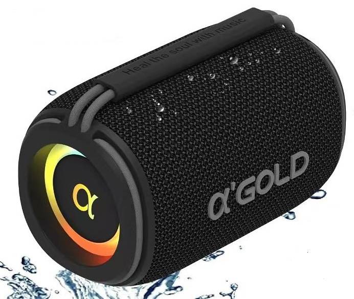 CAIXA DE SOM BLUETOOTH 5.3 15W+SD+USB+AUX.+LED+TWS - SM-33 - AGOLD