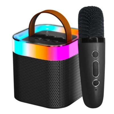 CAIXA DE SOM BLUETOOTH+SD+USB+LED RGB+P2+10W MICROFONE KARAOKE - AM- 8582 - ALTOMEX