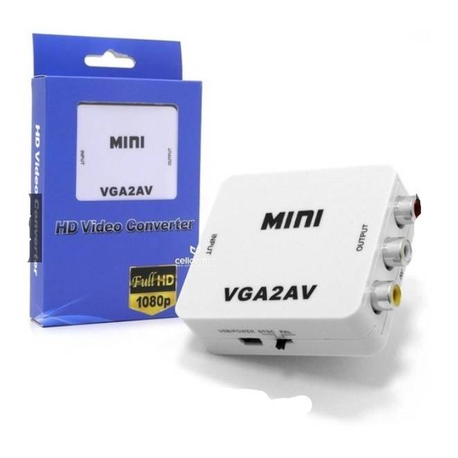 CONVERSOR VGA P/ 2AV (3RCA) 1080P - OCP 913