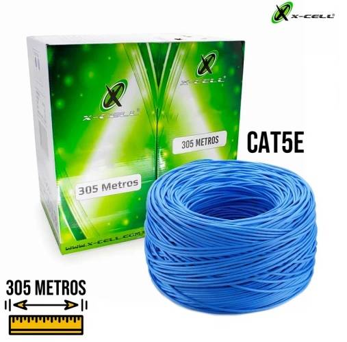 CABO REDE CAT5E CFVT 24AWG 4 PARES 1 METRO AZUL (ANATEL) - XC-305CAT-A